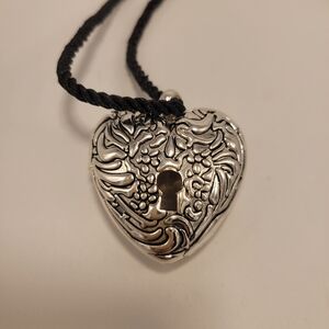 With Jean Silver Heart Pendant Necklace